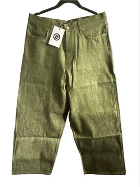DISCONT'D Green Selvedge Baggy Jeans Size 32 NWT Unisex